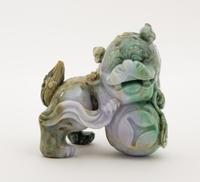 A Chinese Jadeite Figure of a Fu Lion Height 4 inches.
