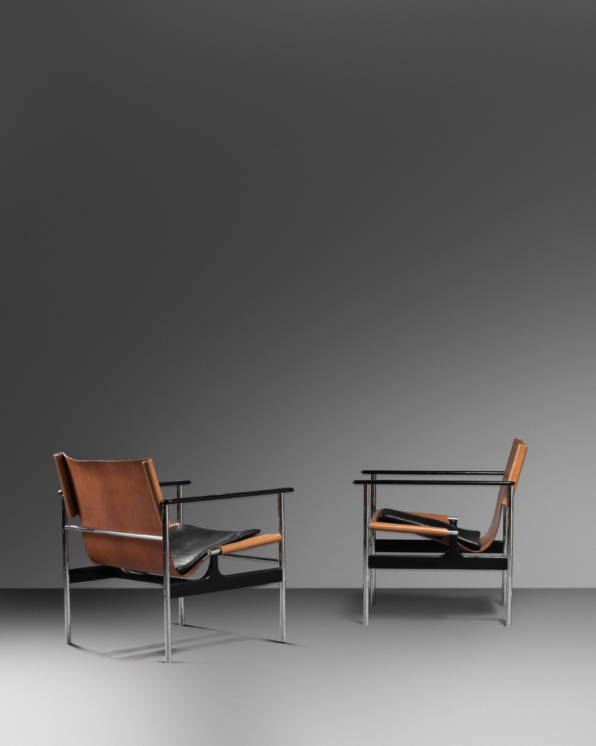 Pair of Sling Chairs, model 657, Knoll, USA