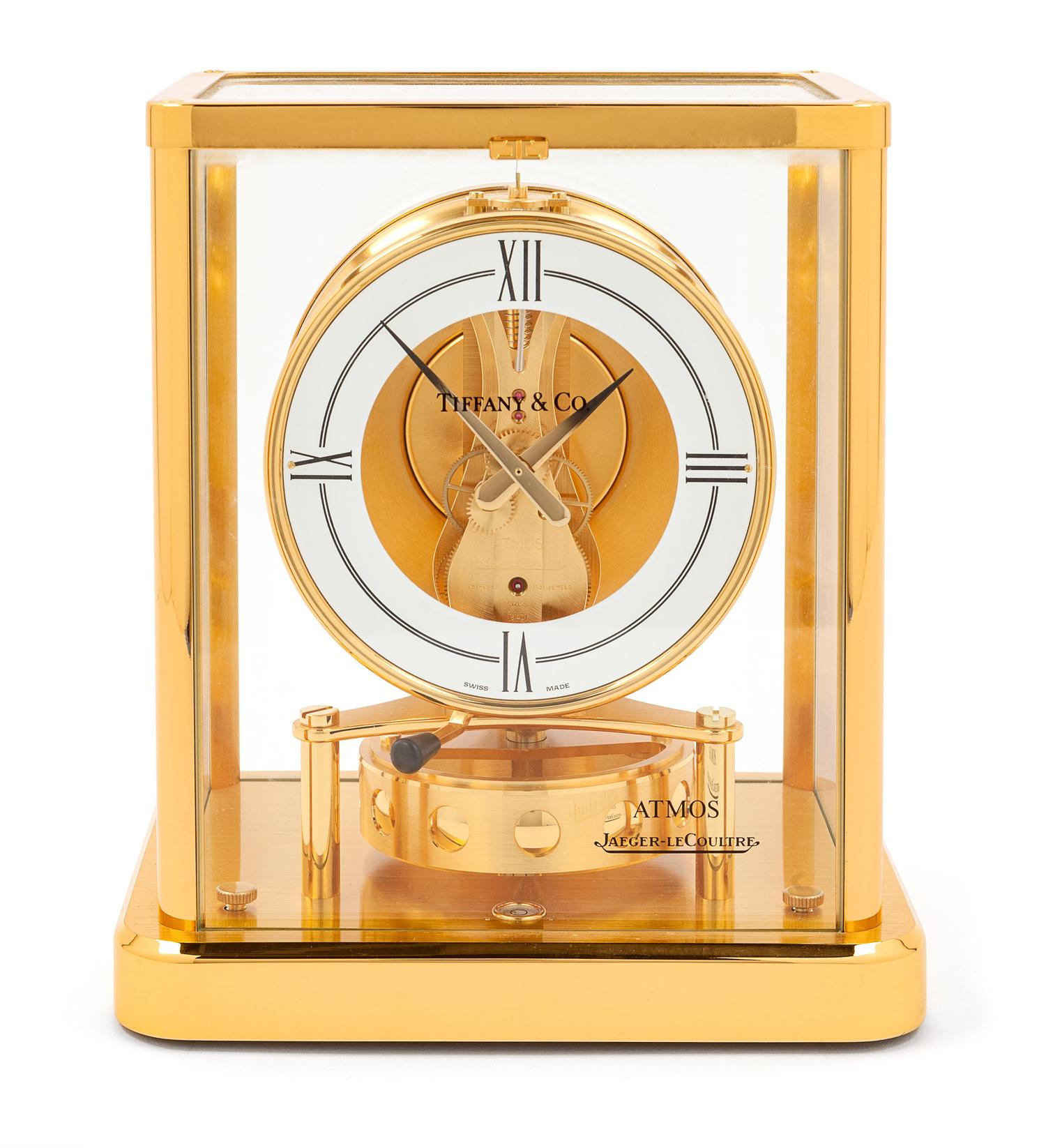 A Le Coultre Brass and Glass Atmos Clock