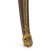 A Napoleon III Gilt Bronze Mounted Ebonized Marble-Top Center Table