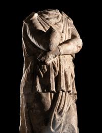 A Roman Marble Trapezophorus in the Form of a Barbarian Captive