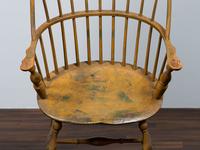 A New England Yellow Painted Bow Back Windsor Armchair