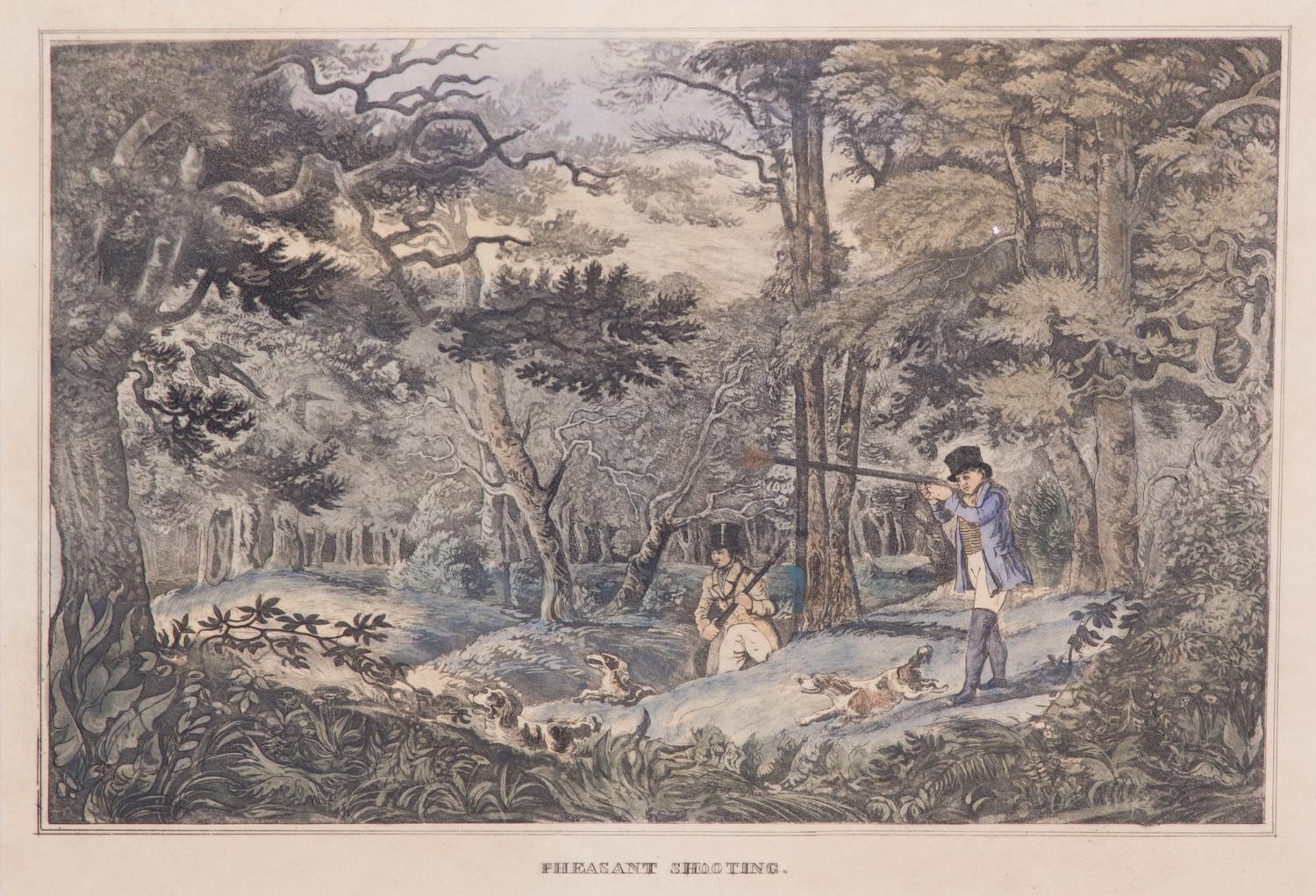 Henry ALKEN, after Image 8 3/8 x 13 inches. — Wild Duck Shooting - Snipe Shooting - Partridge Shooting - Pheasant Shooting