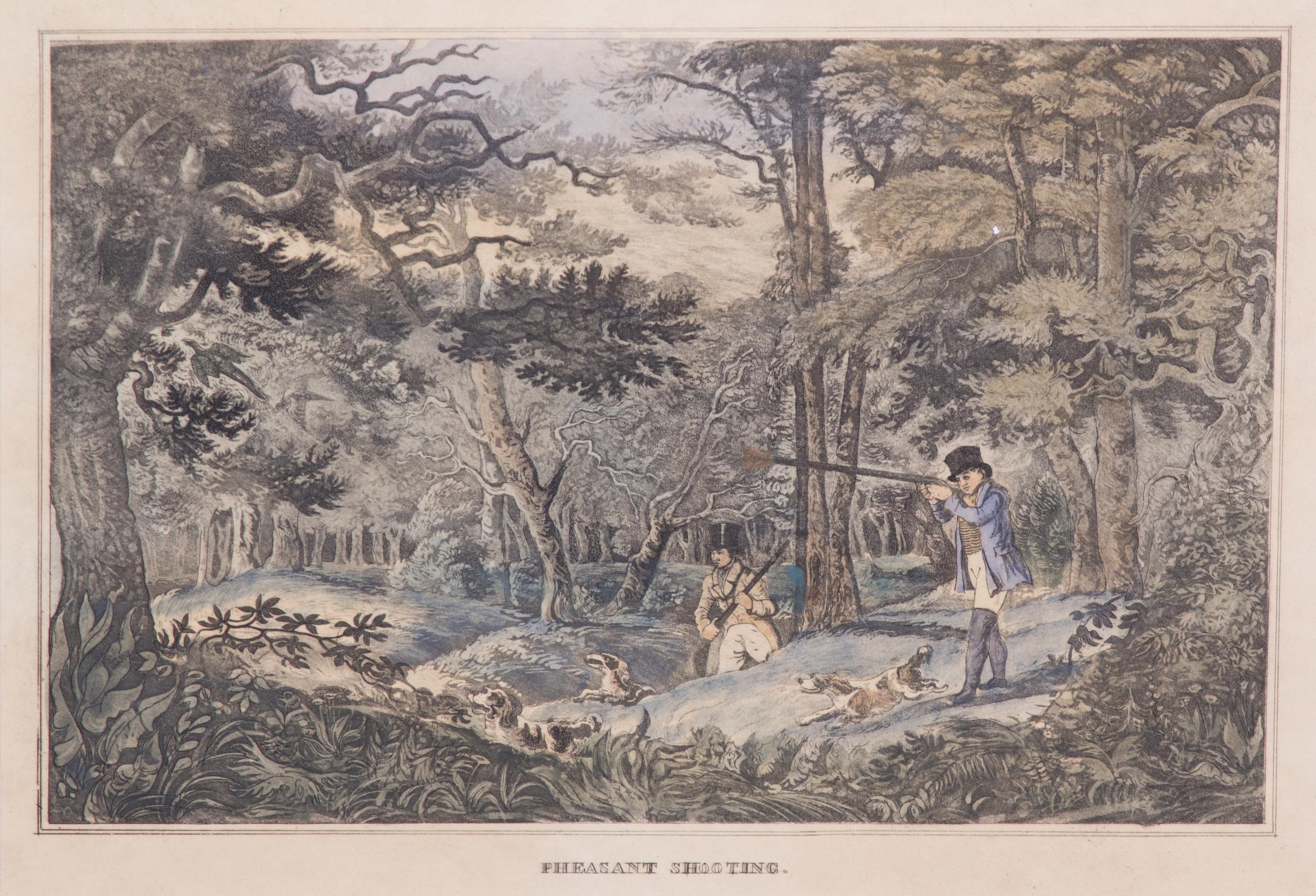 Henry ALKEN, after Image 8 3/8 x 13 inches. — Wild Duck Shooting - Snipe Shooting - Partridge Shooting - Pheasant Shooting