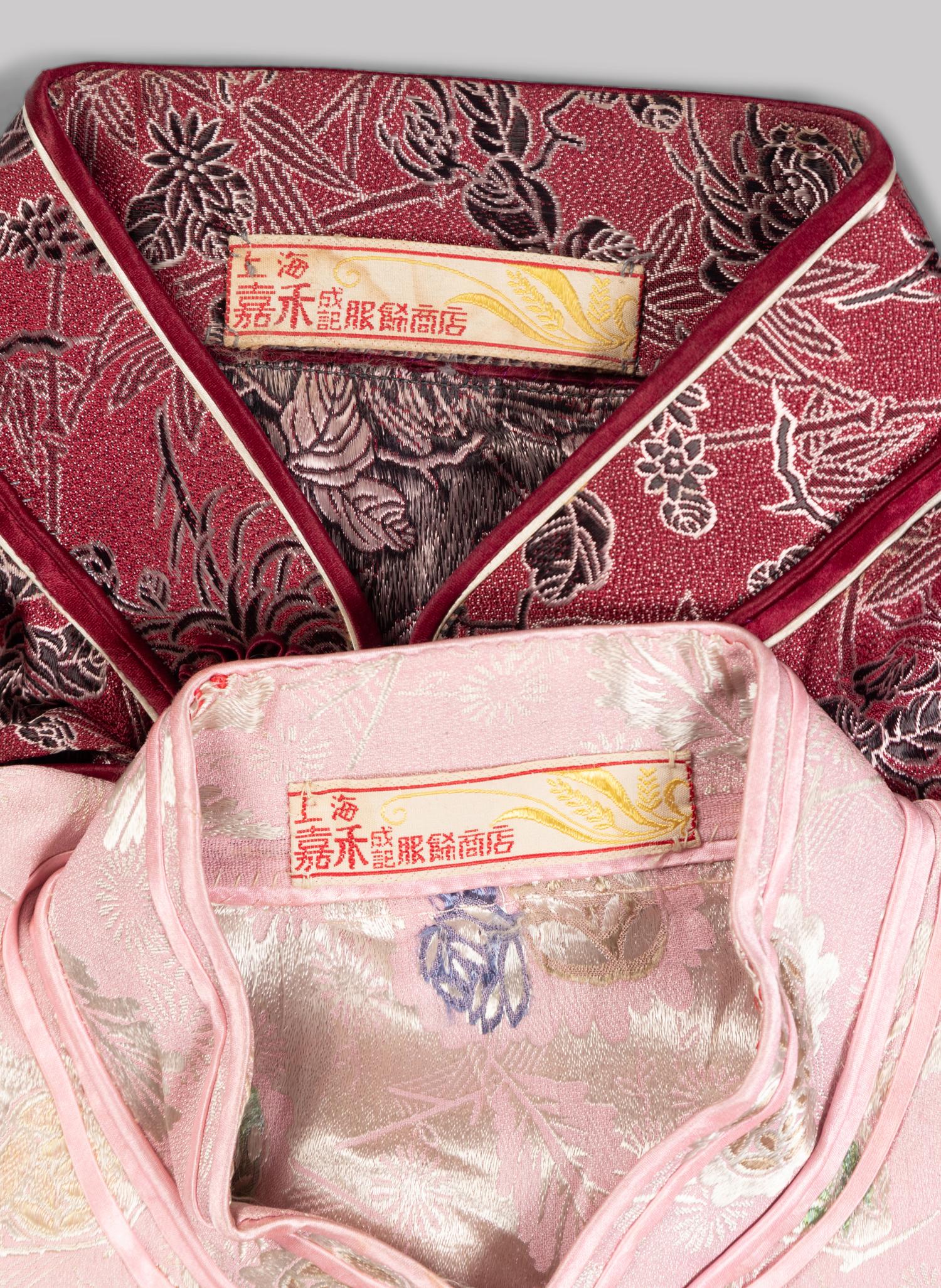 Two Chinese Silk Woven Lady's Cheongsam, Qipao