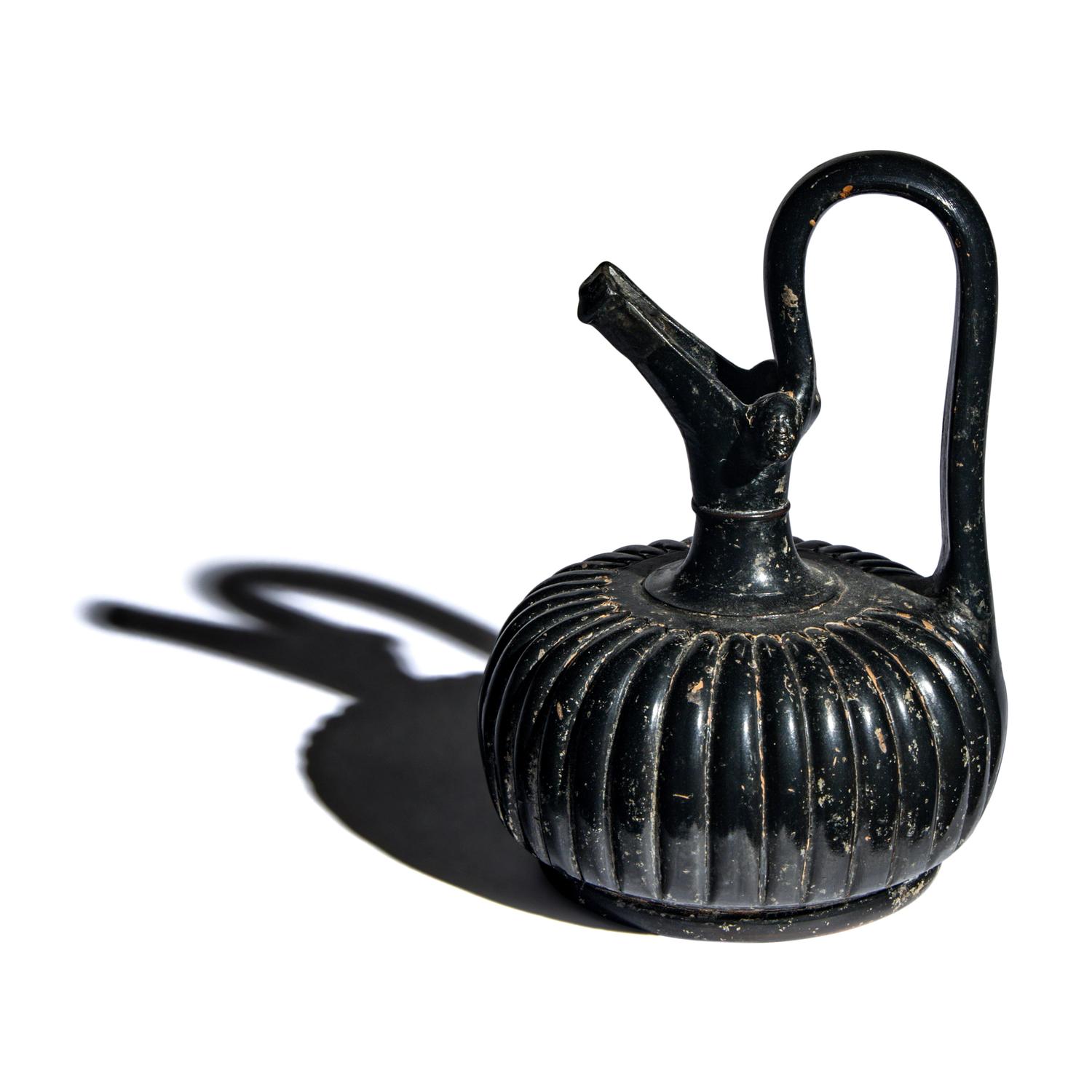 An Apulian Black-Glazed Epichysis