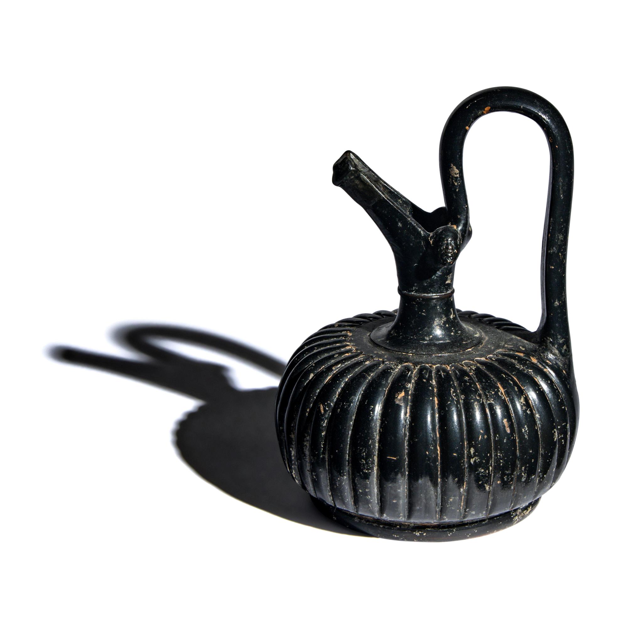 An Apulian Black-Glazed Epichysis