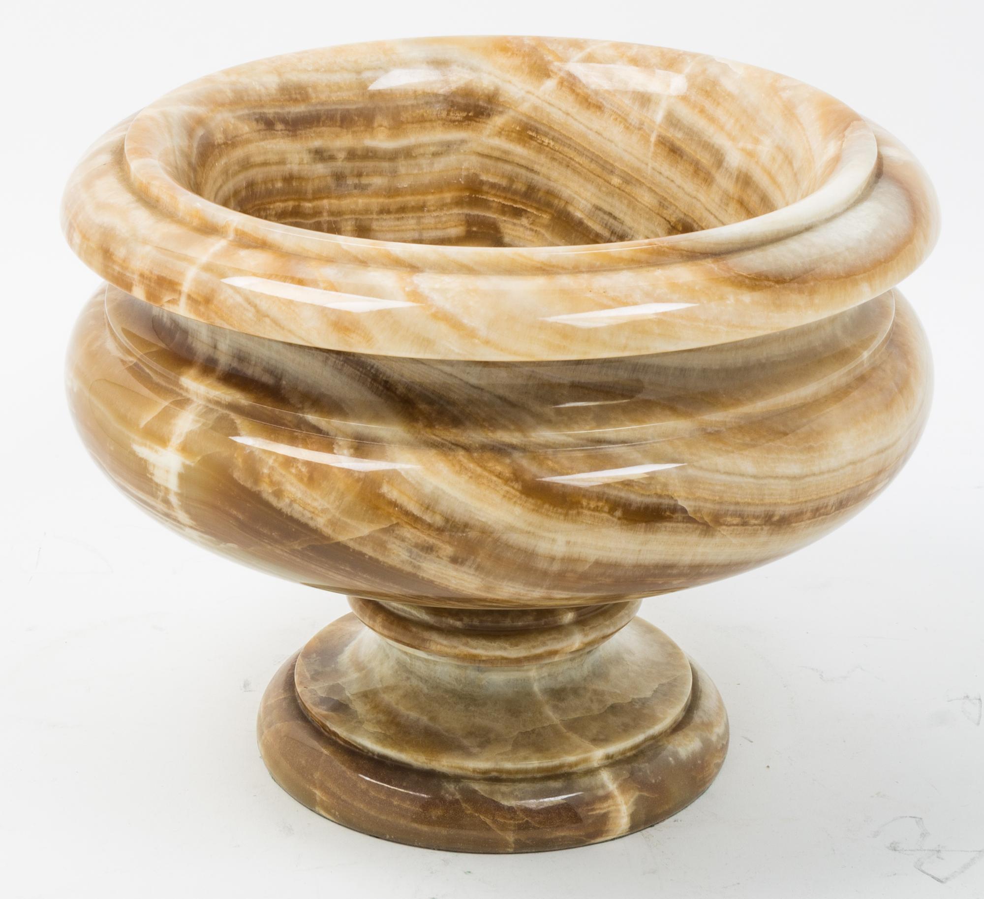 An Alabaster Center Bowl Height 11 inches. — 20TH CENTURY