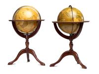 A Pair of Newton and Son 11-Inch New and Improved Terrestrial and Celestial Globes