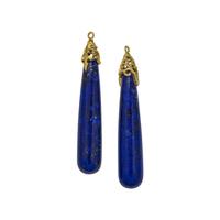YELLOW GOLD AND LAPIS LAZULI DROP EARRING ATTACHMENTS