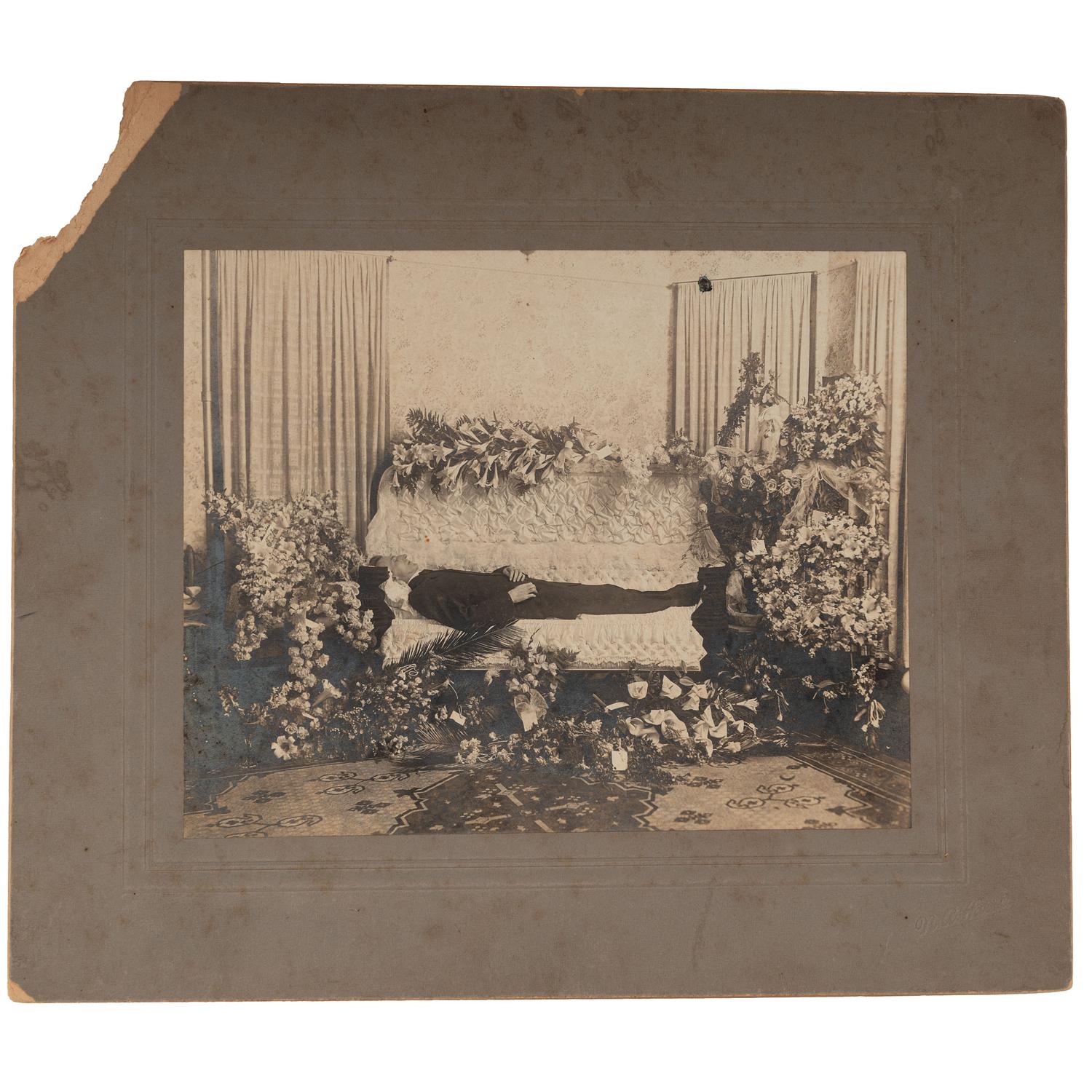 [EARLY PHOTOGRAPHY]. A group of 53 CDVs, cabinet cards, and large format photographs featuring portraits of groups and individuals, incl. postmortem views.