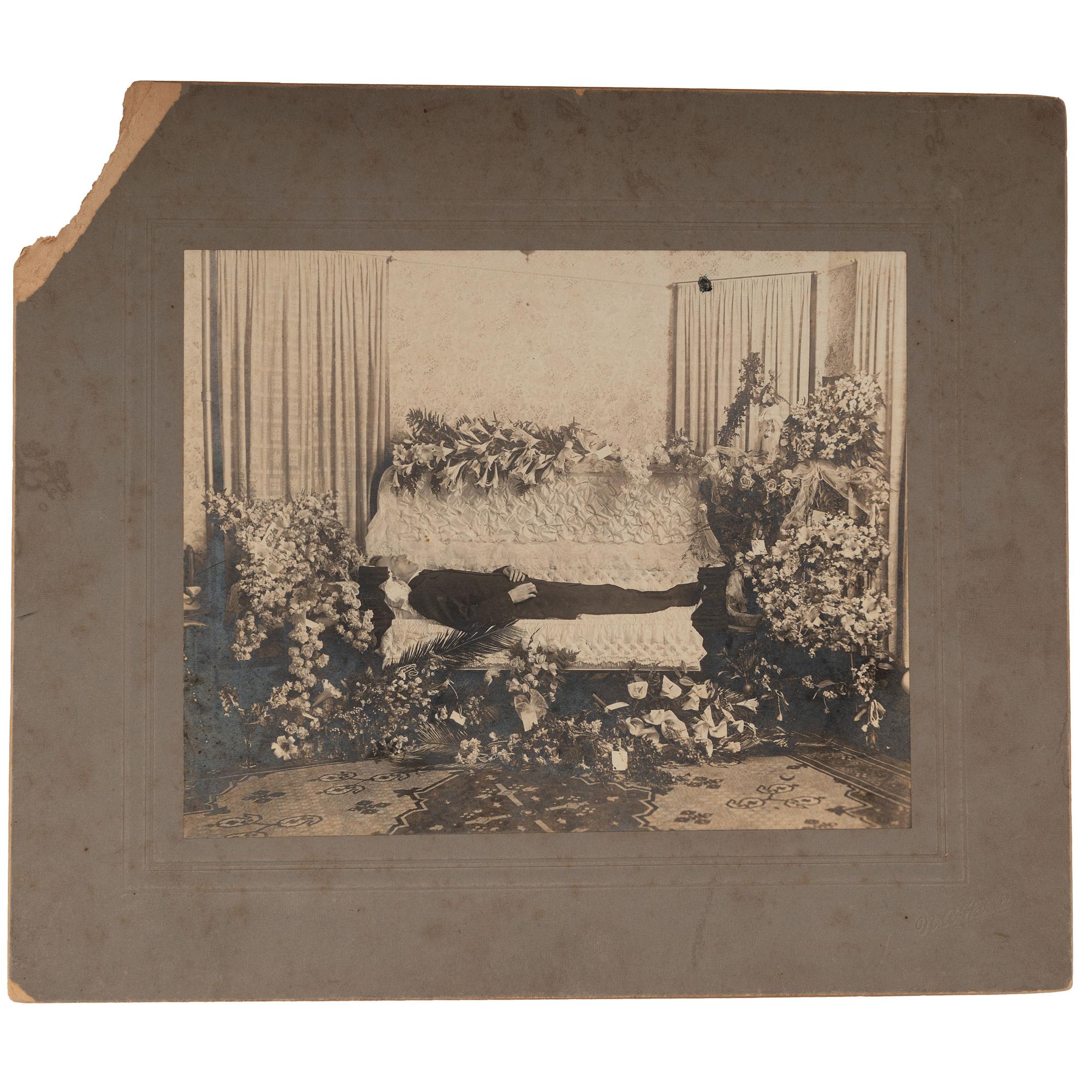 [EARLY PHOTOGRAPHY]. A group of 53 CDVs, cabinet cards, and large format photographs featuring portraits of groups and individuals, incl. postmortem views.