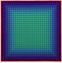 Julian Stanczak, (Polish-American, 1928-2017), Conferring Blue BR, 1979