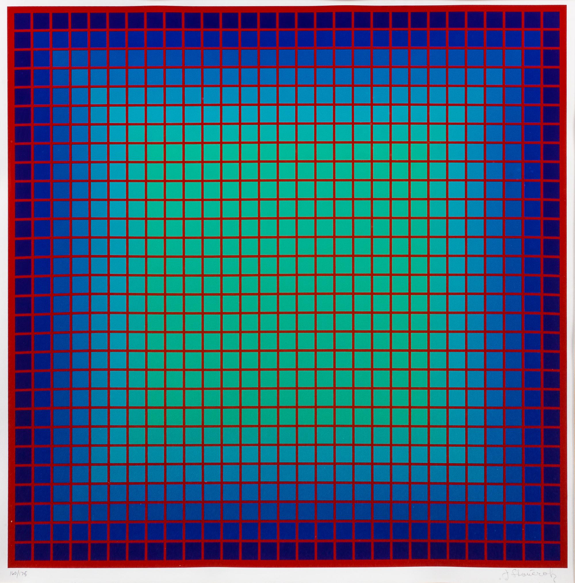 Julian Stanczak, (Polish-American, 1928-2017), Conferring Blue BR, 1979