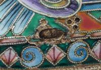 A Russian Enameled Silver Coin Purse, Mark likely of 20th Artel, Moscow, early 20th century, one side decorated with a plaque painted w