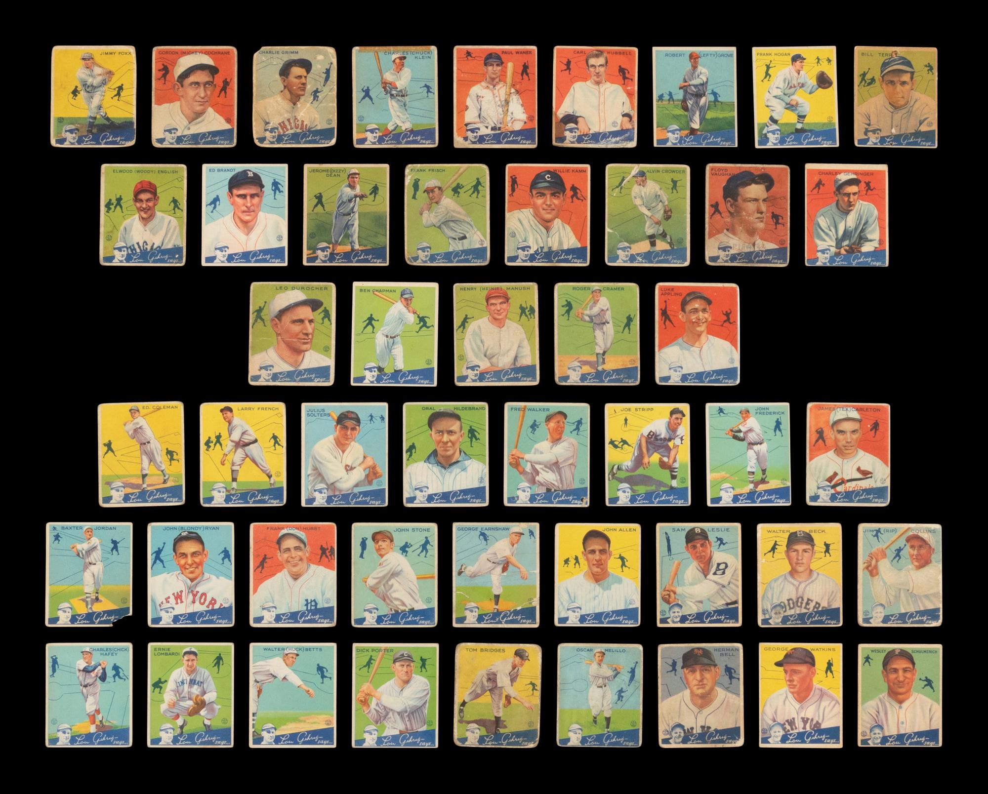 A Near Set of 1934 Goudey Baseball Cards (87/96)