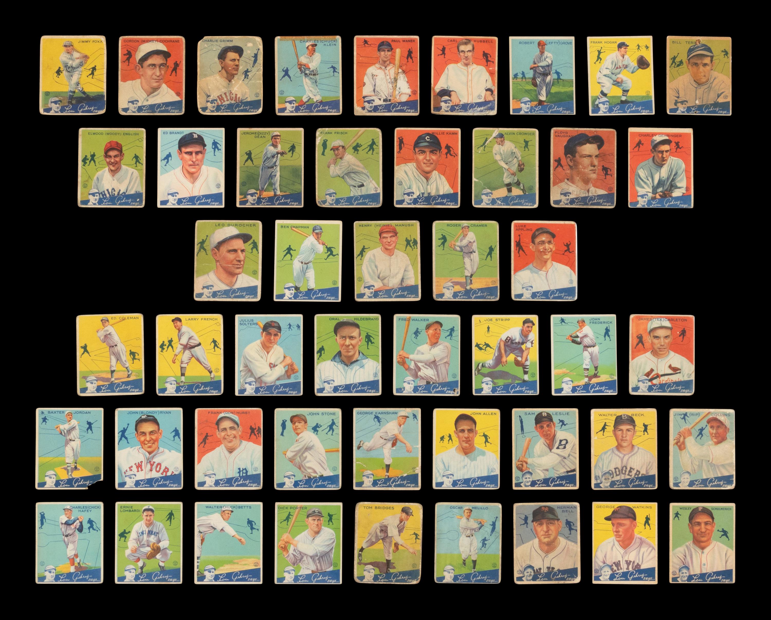 A Near Set of 1934 Goudey Baseball Cards (87/96)