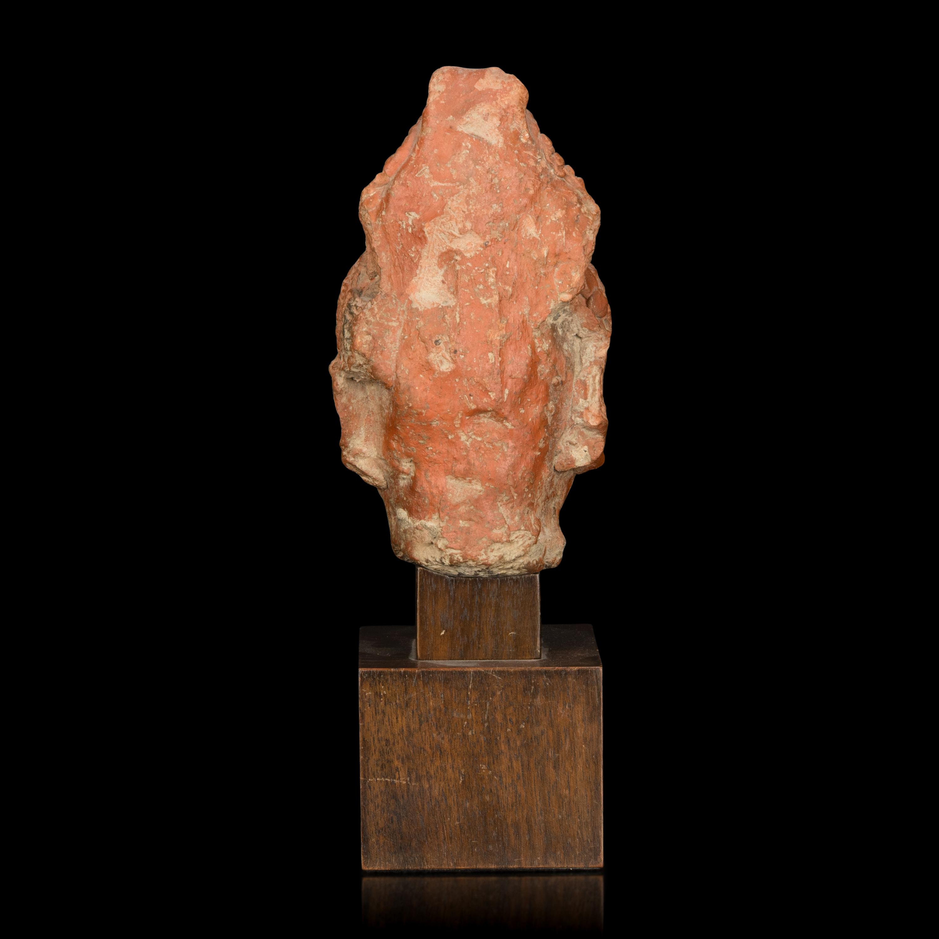 A Gupta Terracotta Head, Achichhatra, Uttar Pradesh, 5th-6th Century 五-六世紀 印度北方邦紅陶頭像