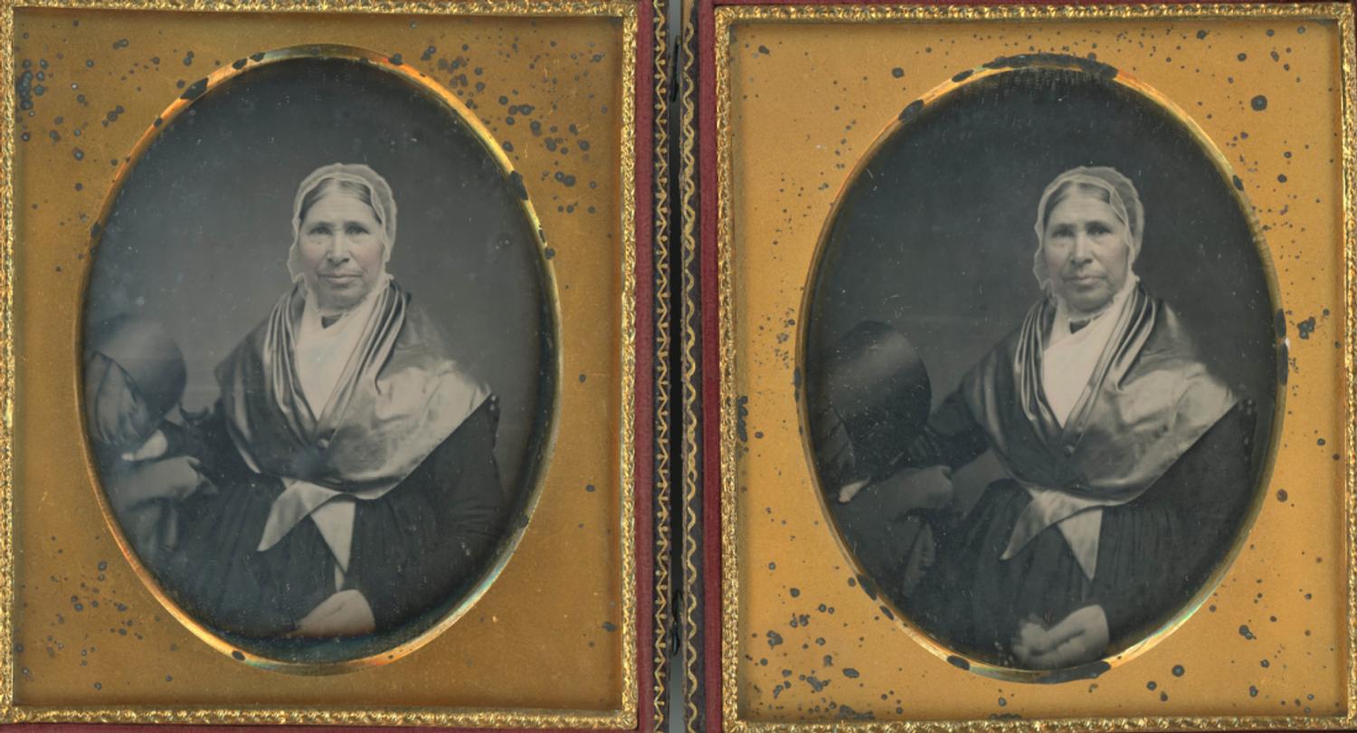 [Daguerreotype] Quaker Woman -- Two Images