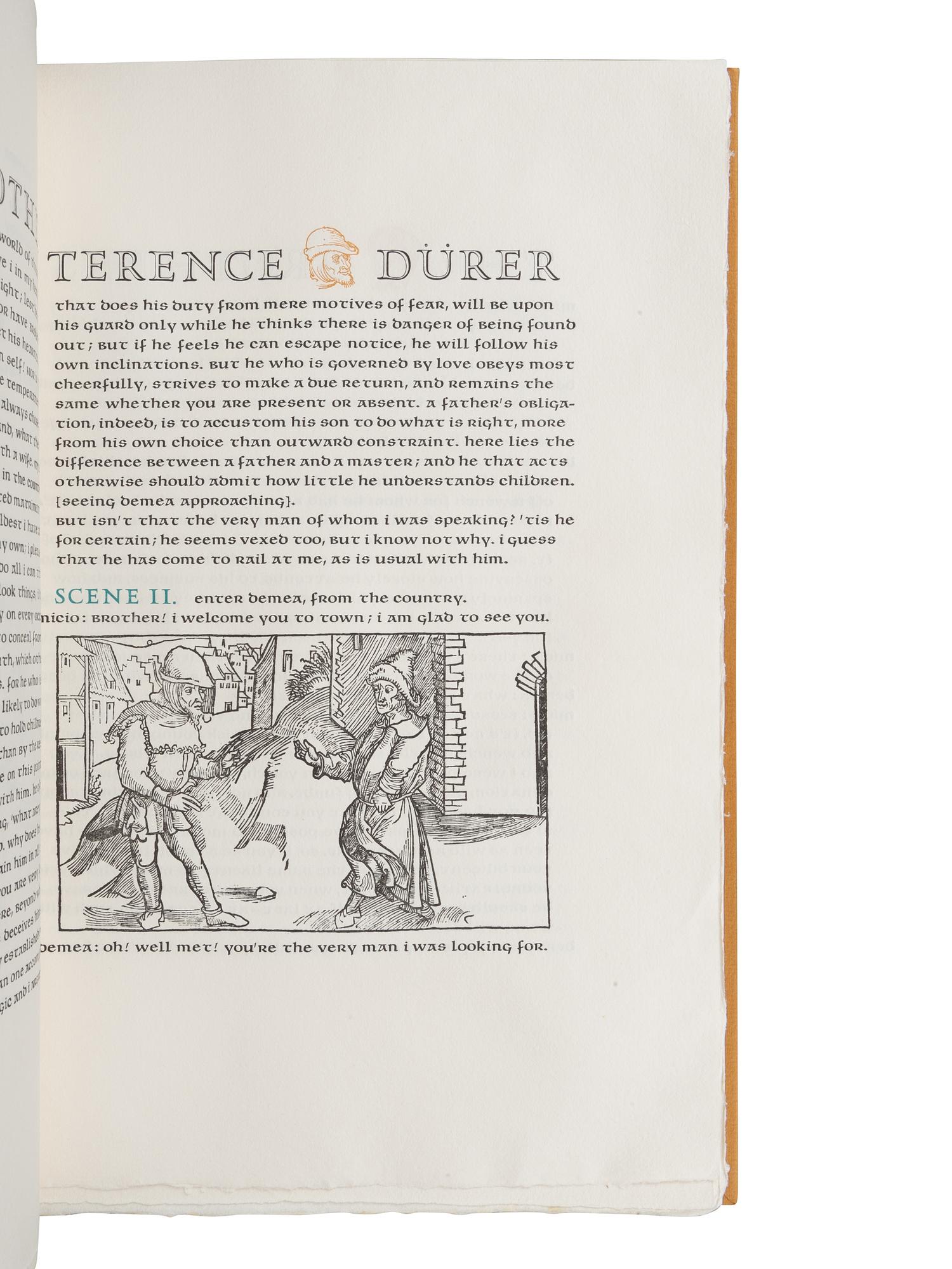 [ALLEN PRESS]. TERENTIUS AFER, Publius (185-159 B. C.). The Brothers . Kentfield, CA: Allen Press, 1968.