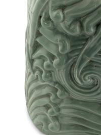 A Large Chinese Celadon Glazed Porcelain Figure of Damo