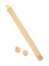 YELLOW GOLD BRACELET AND EARRINGS