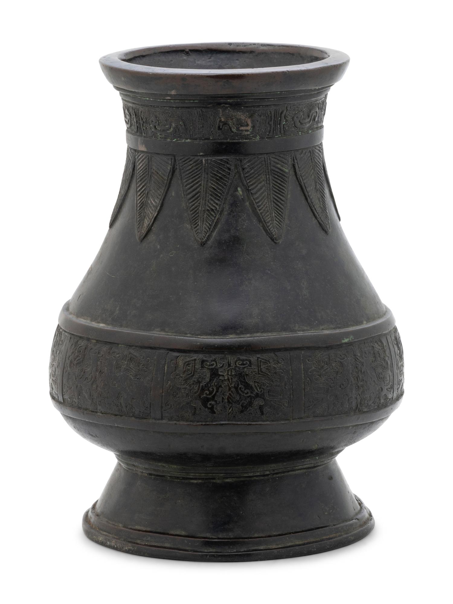 A Chinese Bronze Hu Vase