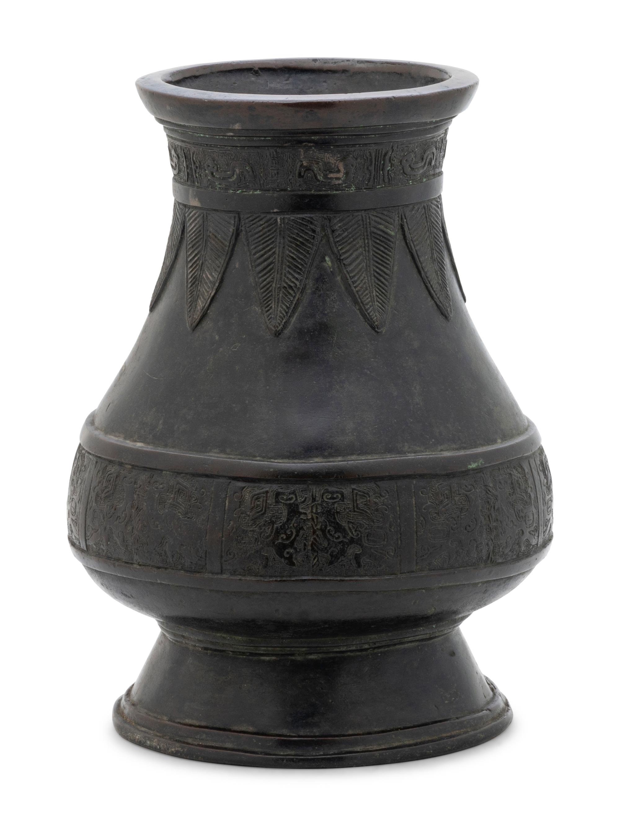 A Chinese Bronze Hu Vase