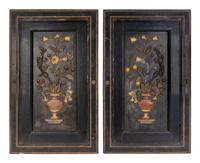 A Pair of Italian Hardstone-Mounted Panels — CIRCA 1900