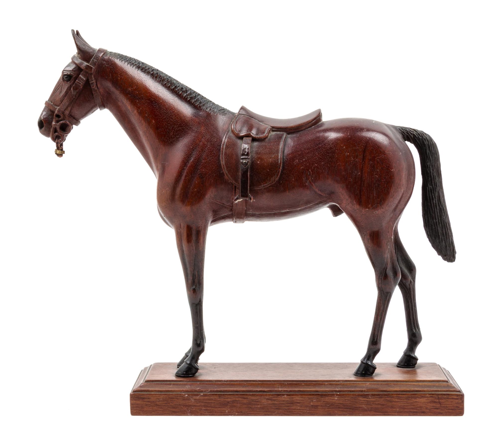 A Carved Wood Figure of a Horse Height 11 1/2 inches. — ATTRIBUTED TO PETER GIBA, 20TH CENTURY