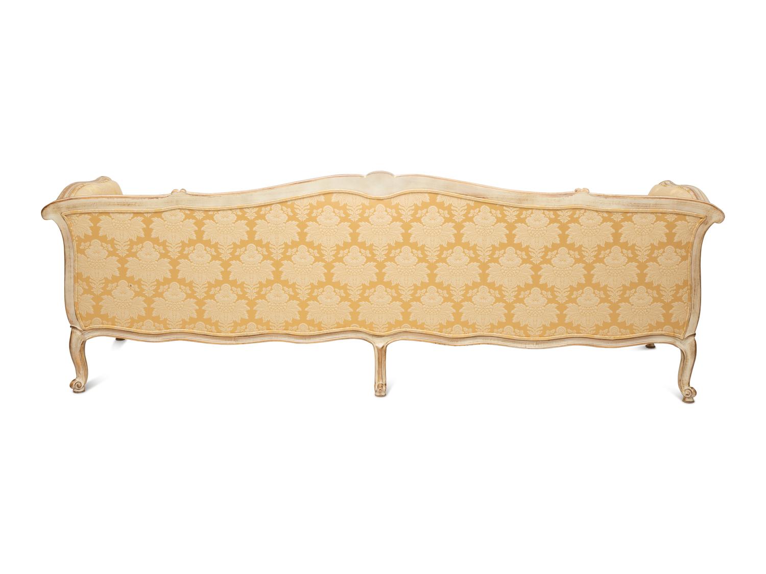 A Louis XV Style Painted and Parcel Gilt Canape — 19th/20th Century