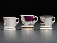 Three Porcelain Occupational Shaving Mugs