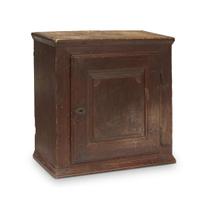 Walnut hanging cupboard with paneled door Pennsylvania, 18th century