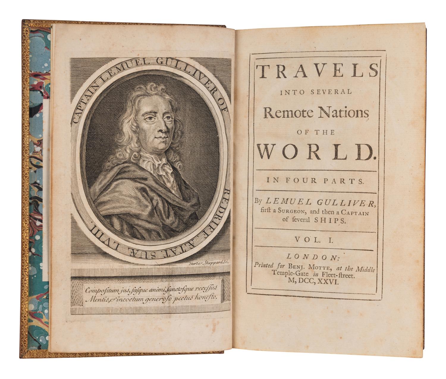 SWIFT, Jonathan (1667-1745). Travels Into Several Remote Nations of the World. In four parts. By Lemuel Gulliver... London: Printed for Benj. Motte, 1726.