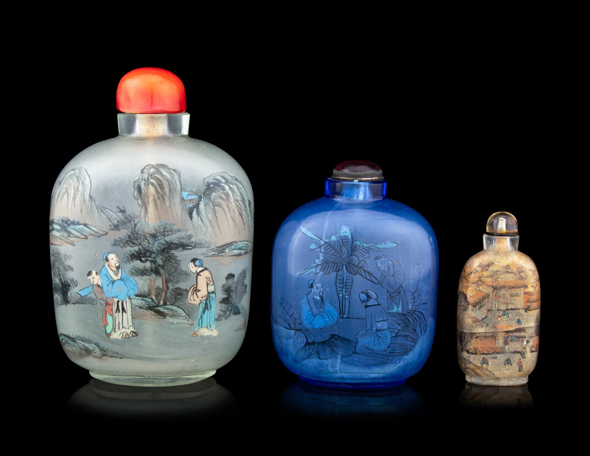 Three Chinese Inside Painted Glass Snuff Bottles