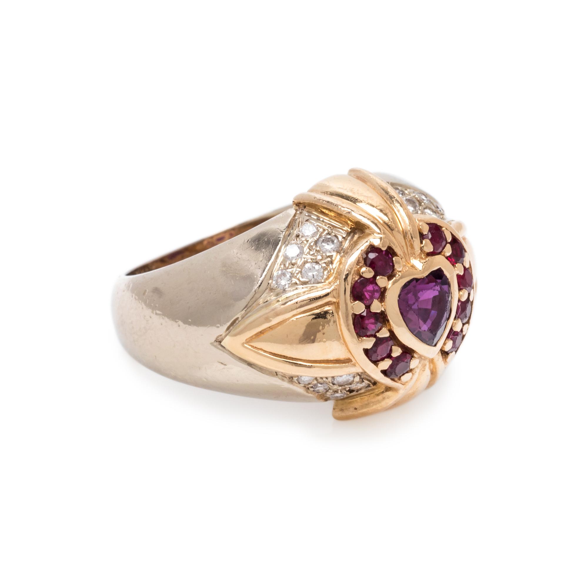 SYNTHETIC RUBY AND DIAMOND RING