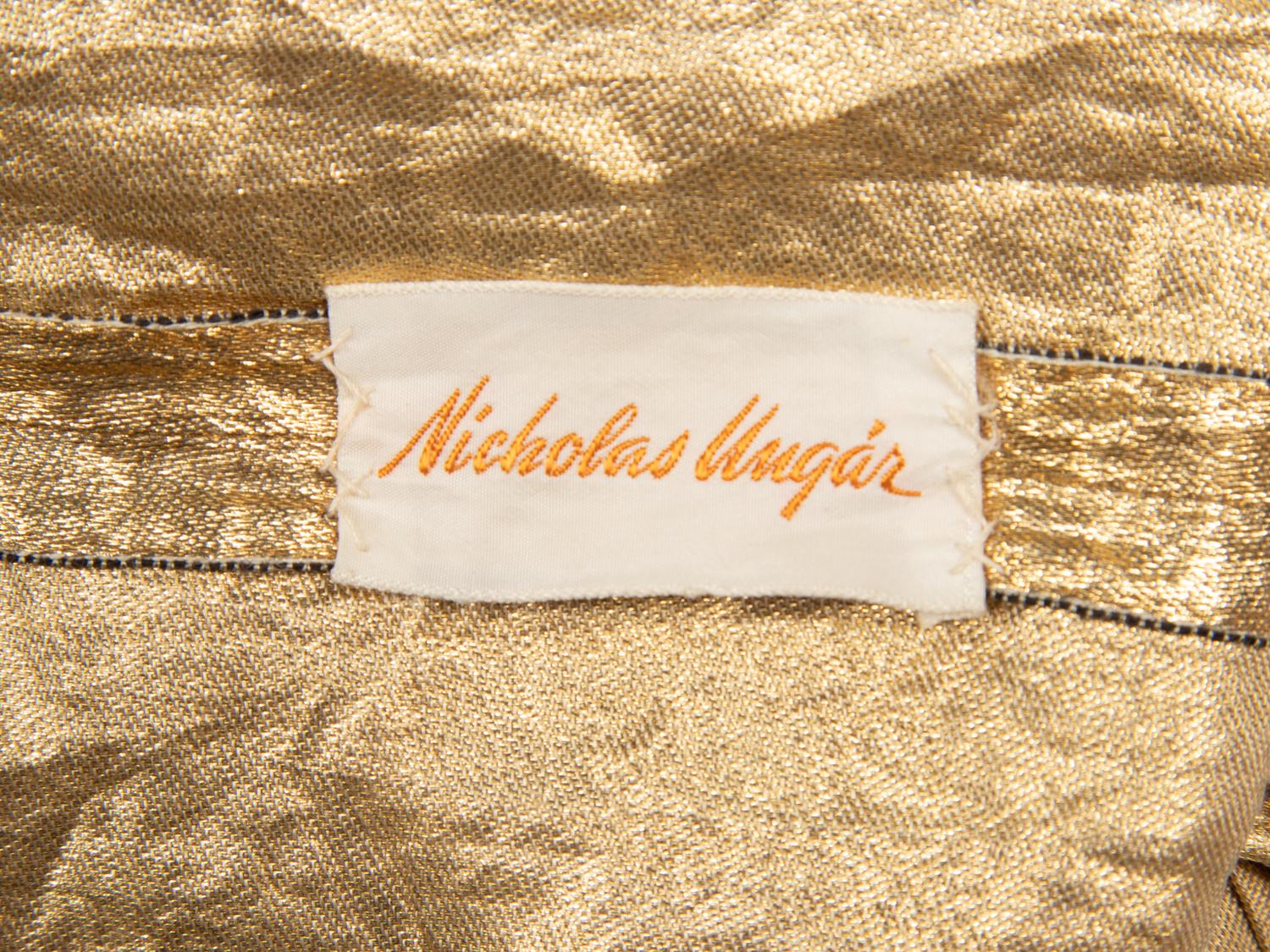 Traina-Norell, Gold Lamé Strapless Gown