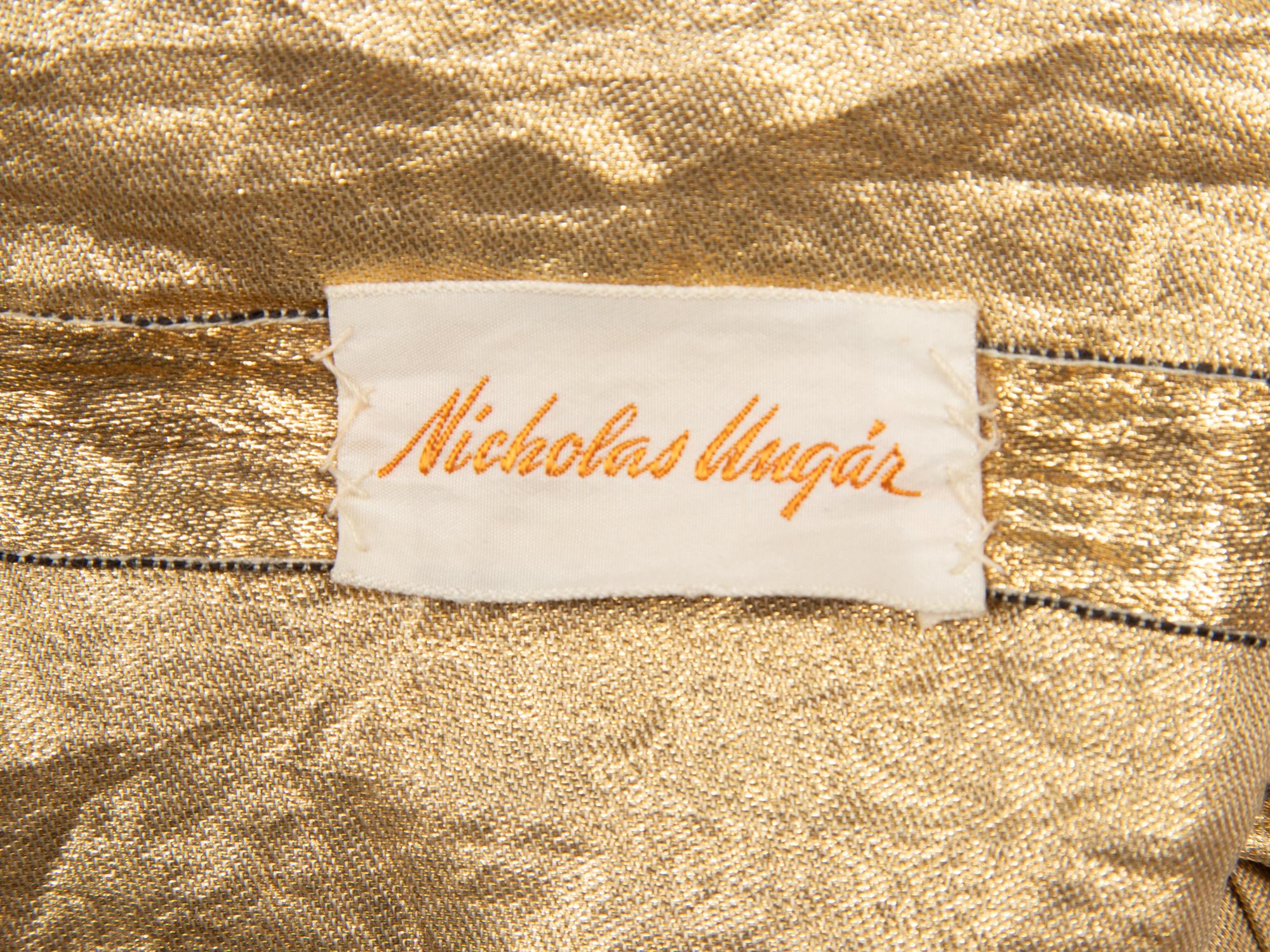 Traina-Norell, Gold Lamé Strapless Gown