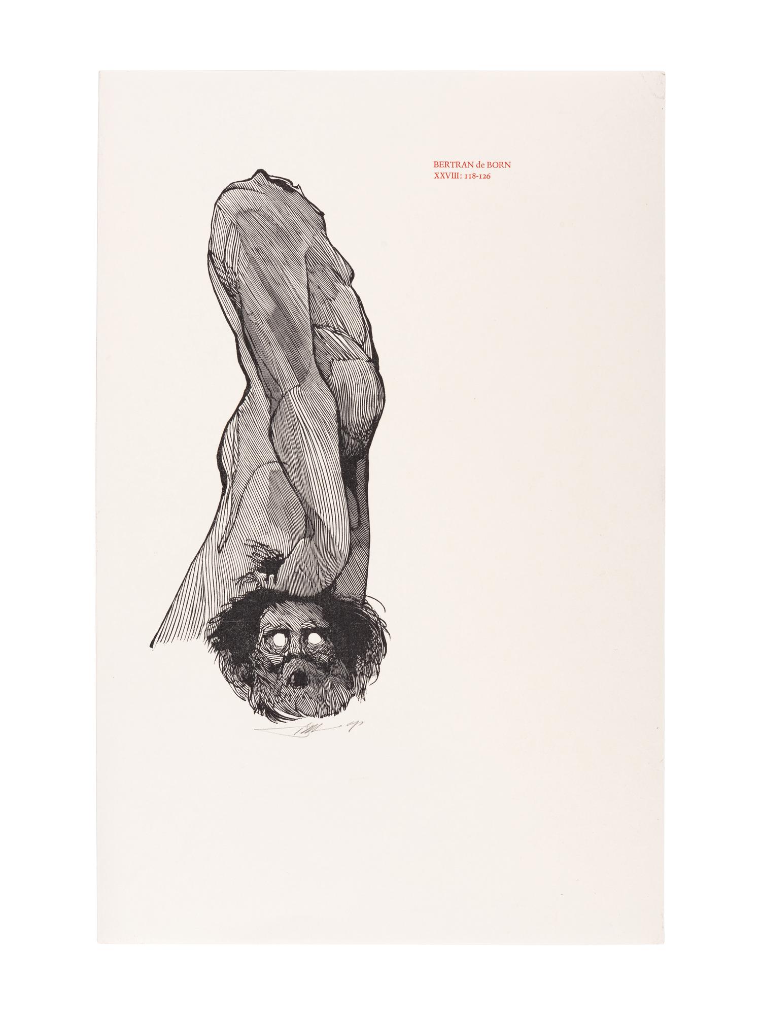 MOSER, Barry. A suite of 18 proof wood-engraved plates by Barry Moser for an unrealized edition of Dante’s Inferno. [ca 1984]. 293 x 190 mm. EACH SIGNED BY MOSER; and 2 additional trial proofs with letterpress in red for the same, each SIGNED BY MOSER.