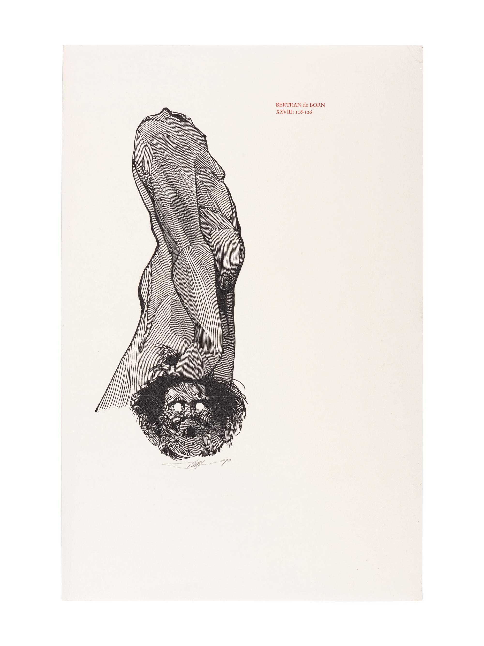 MOSER, Barry. A suite of 18 proof wood-engraved plates by Barry Moser for an unrealized edition of Dante’s Inferno. [ca 1984]. 293 x 190 mm. EACH SIGNED BY MOSER; and 2 additional trial proofs with letterpress in red for the same, each SIGNED BY MOSER.