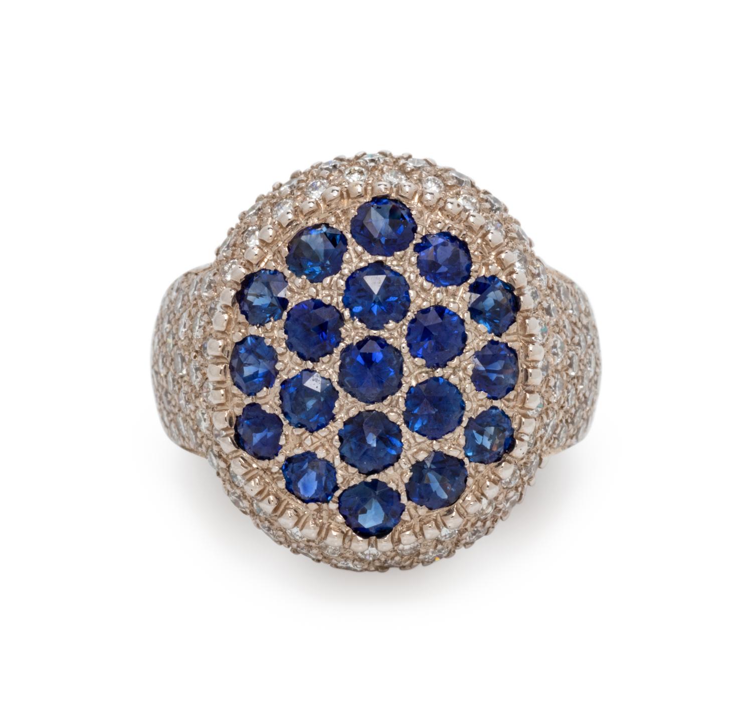 MOUAWAD, DIAMOND AND SAPPHIRE RING