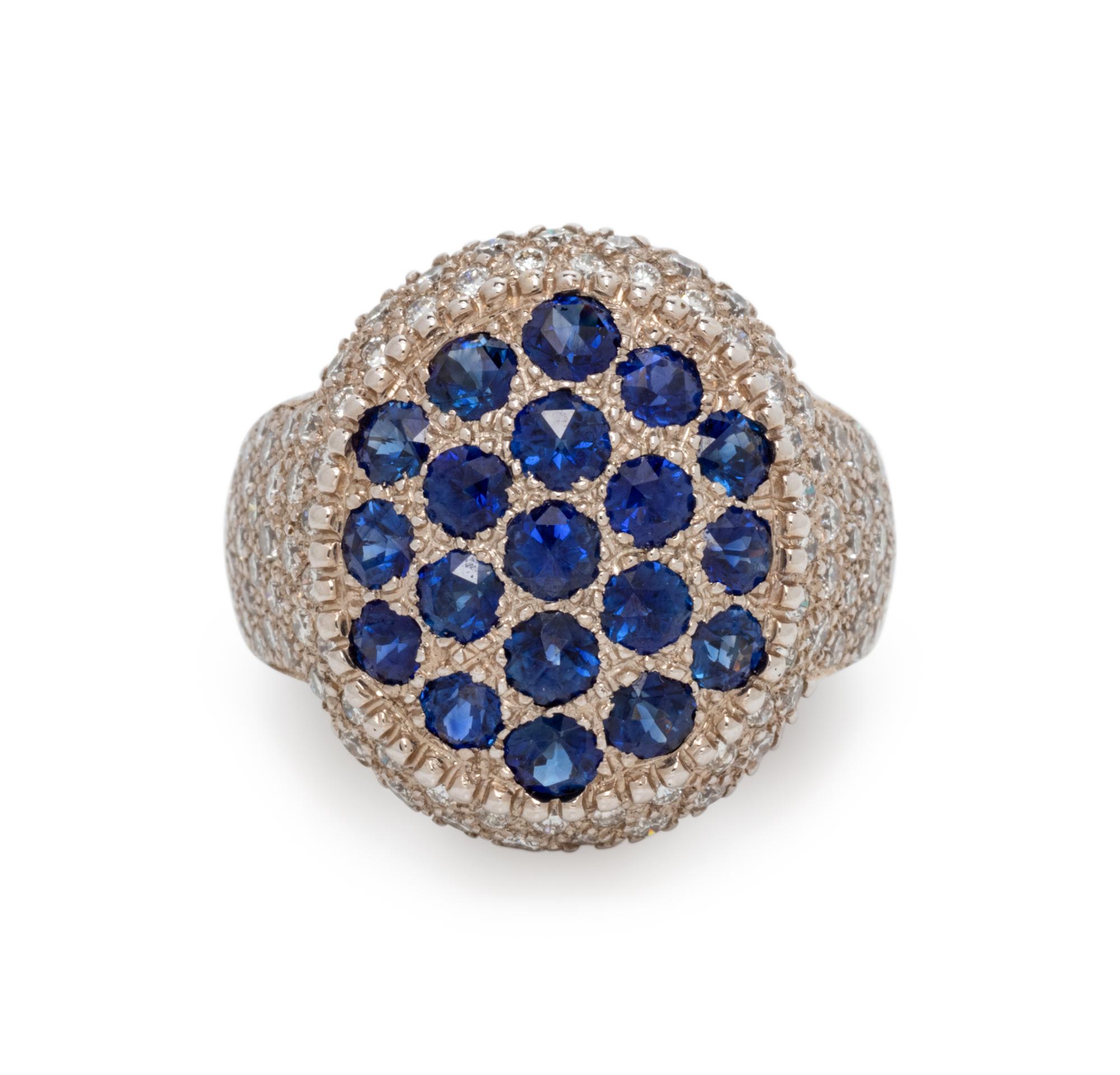 MOUAWAD, DIAMOND AND SAPPHIRE RING