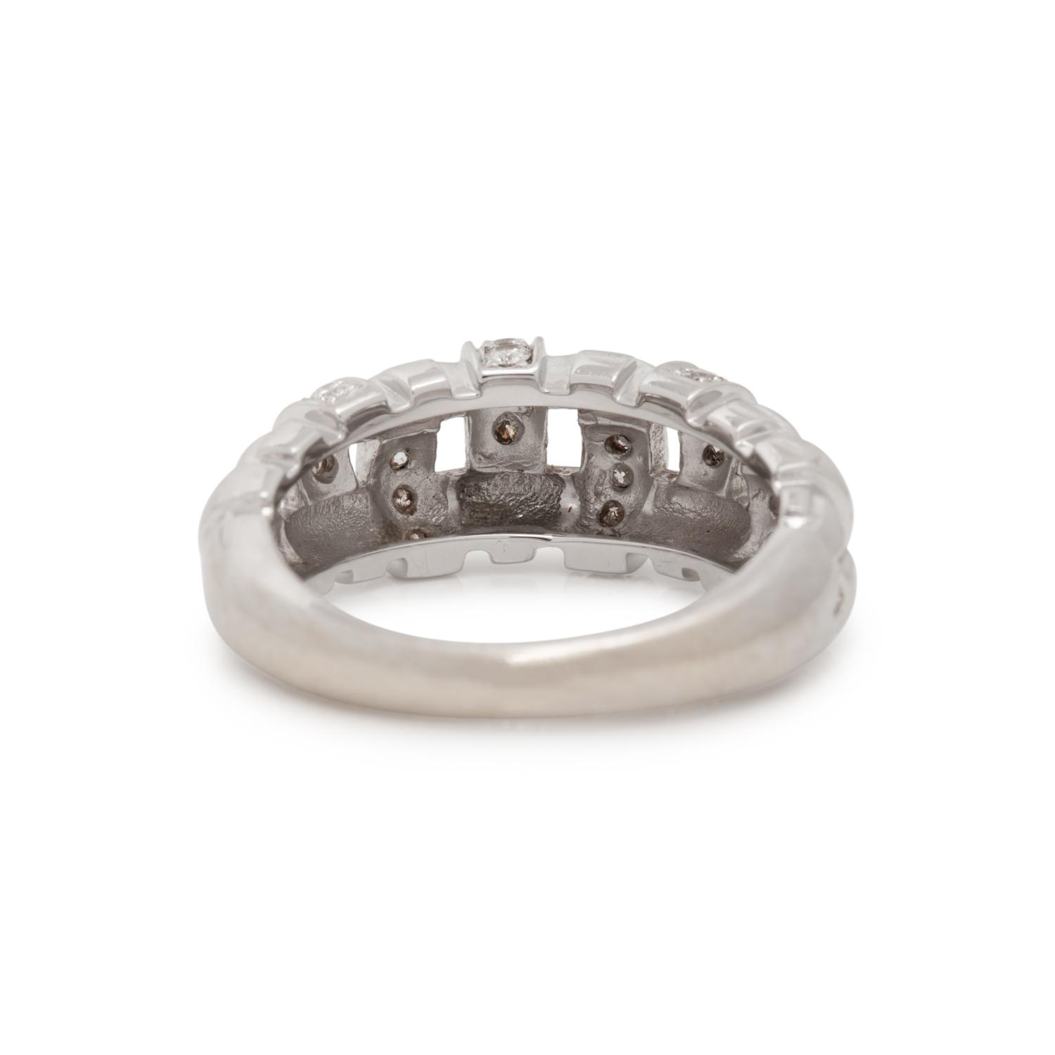 TIFFANY & CO., WHITE GOLD AND DIAMOND 'VANNERIE' RING