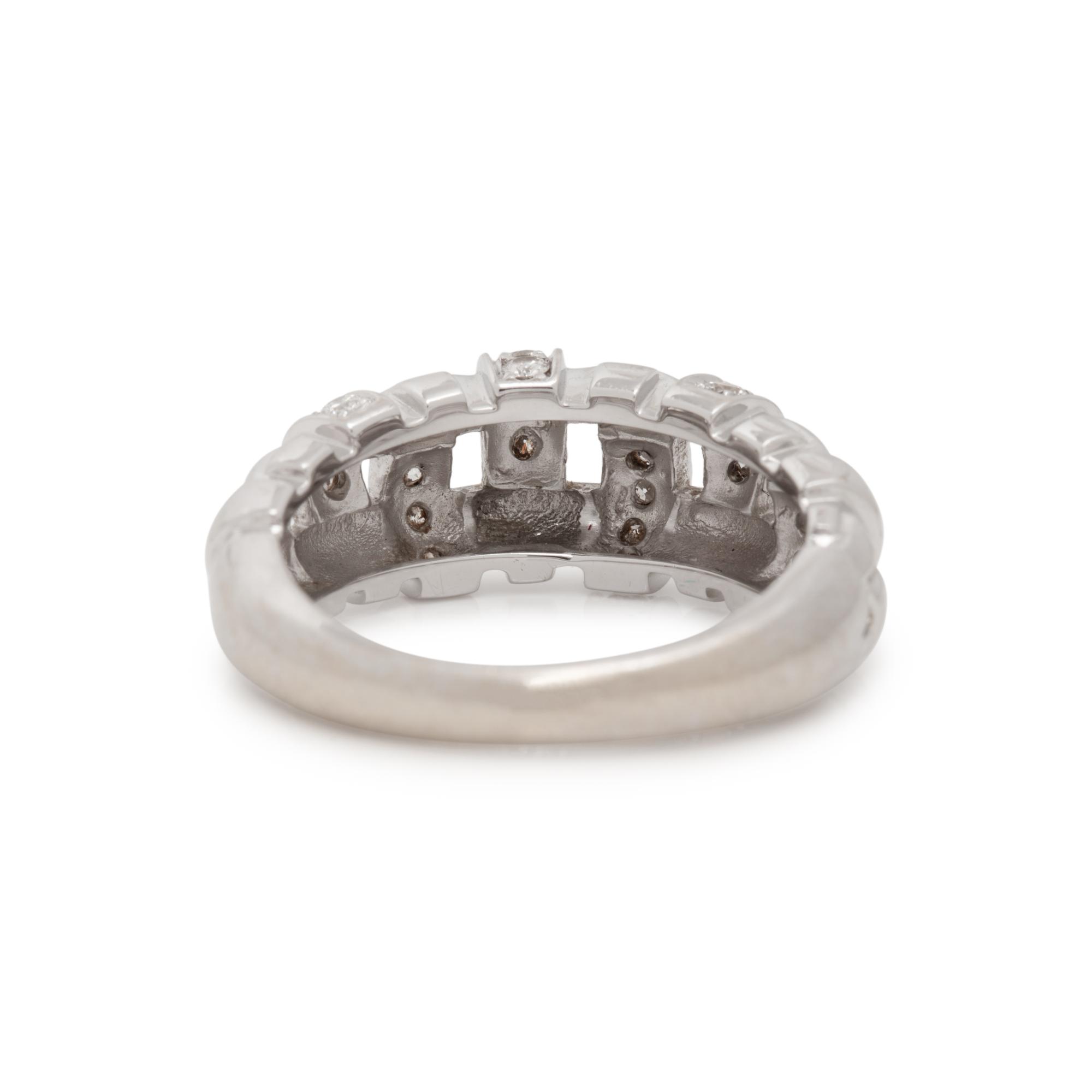 TIFFANY & CO., WHITE GOLD AND DIAMOND 'VANNERIE' RING