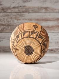 Apache Polychrome Basket, with American Flags