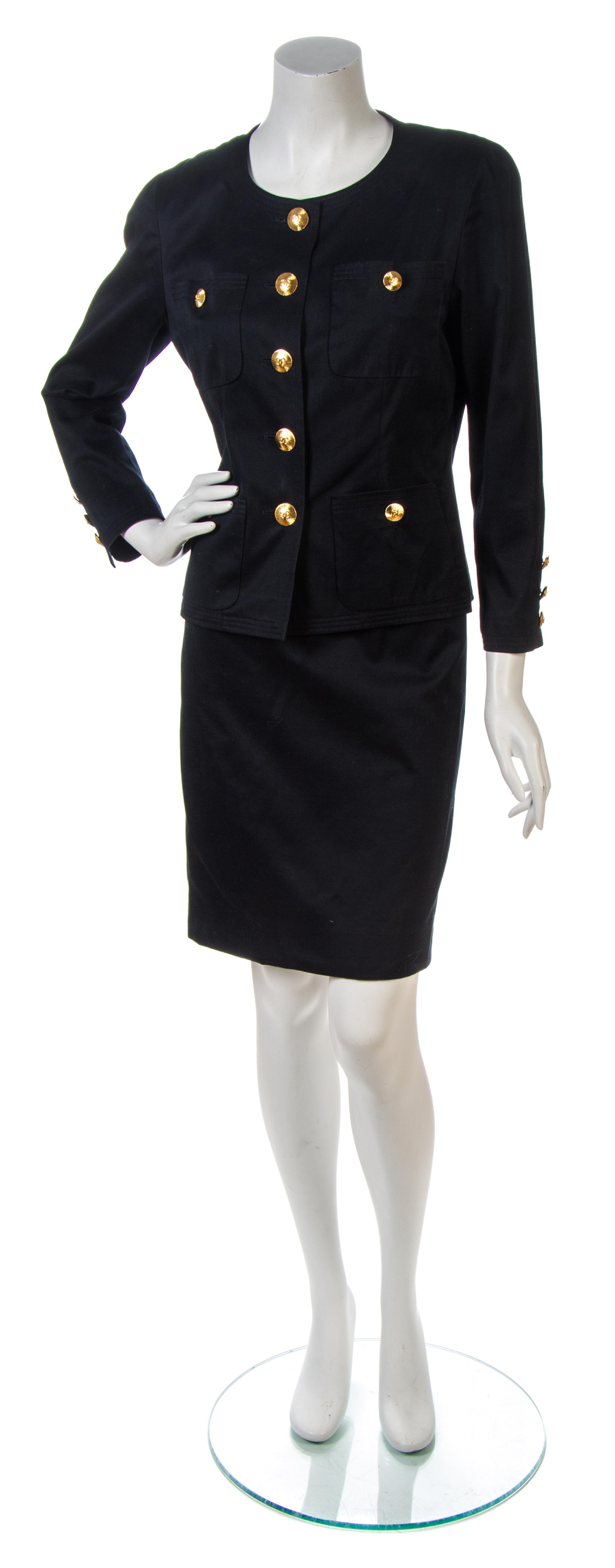 A Chanel Black Cotton Skirt Suit,