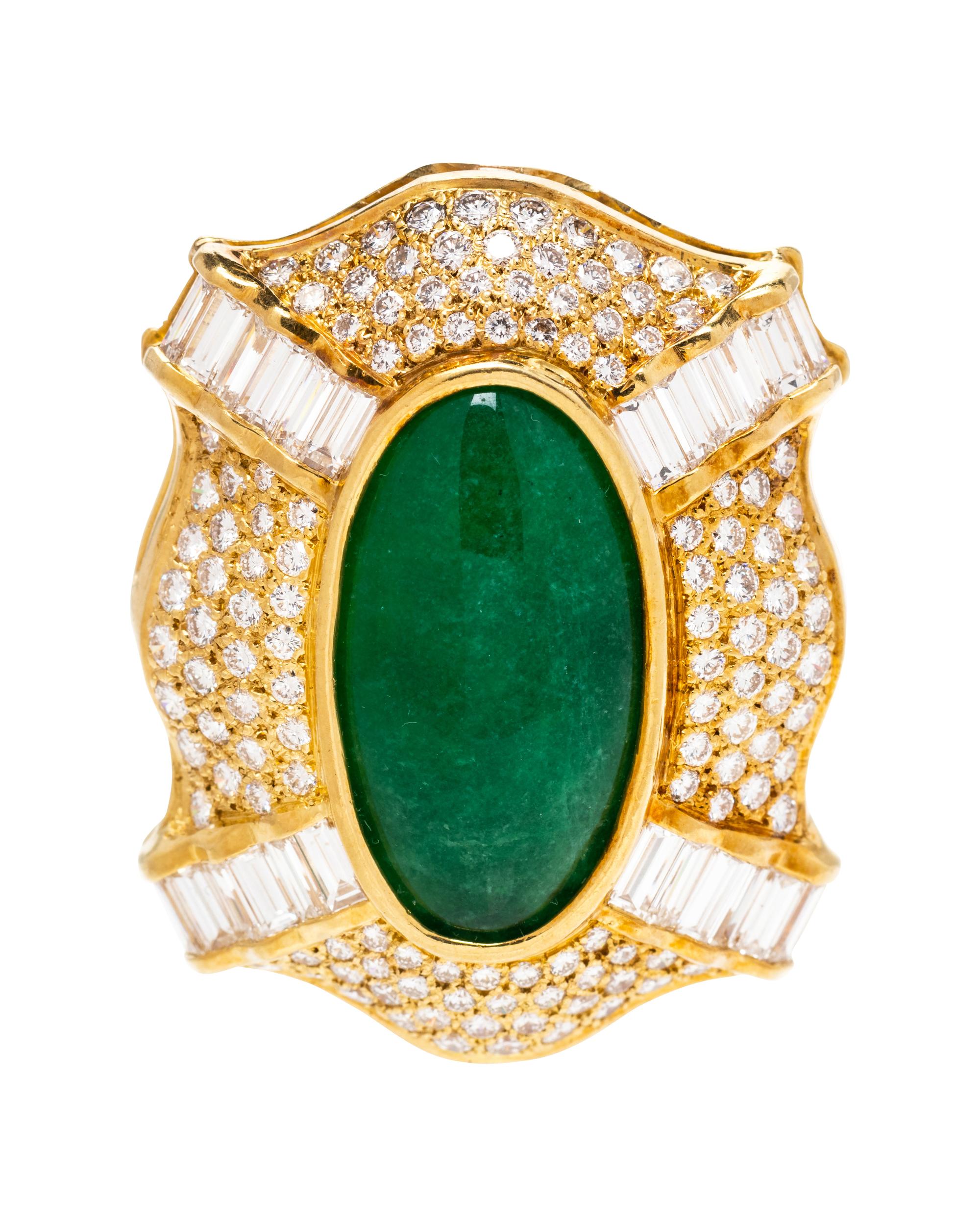A Yellow Gold, Diamond and Quartz Brooch,