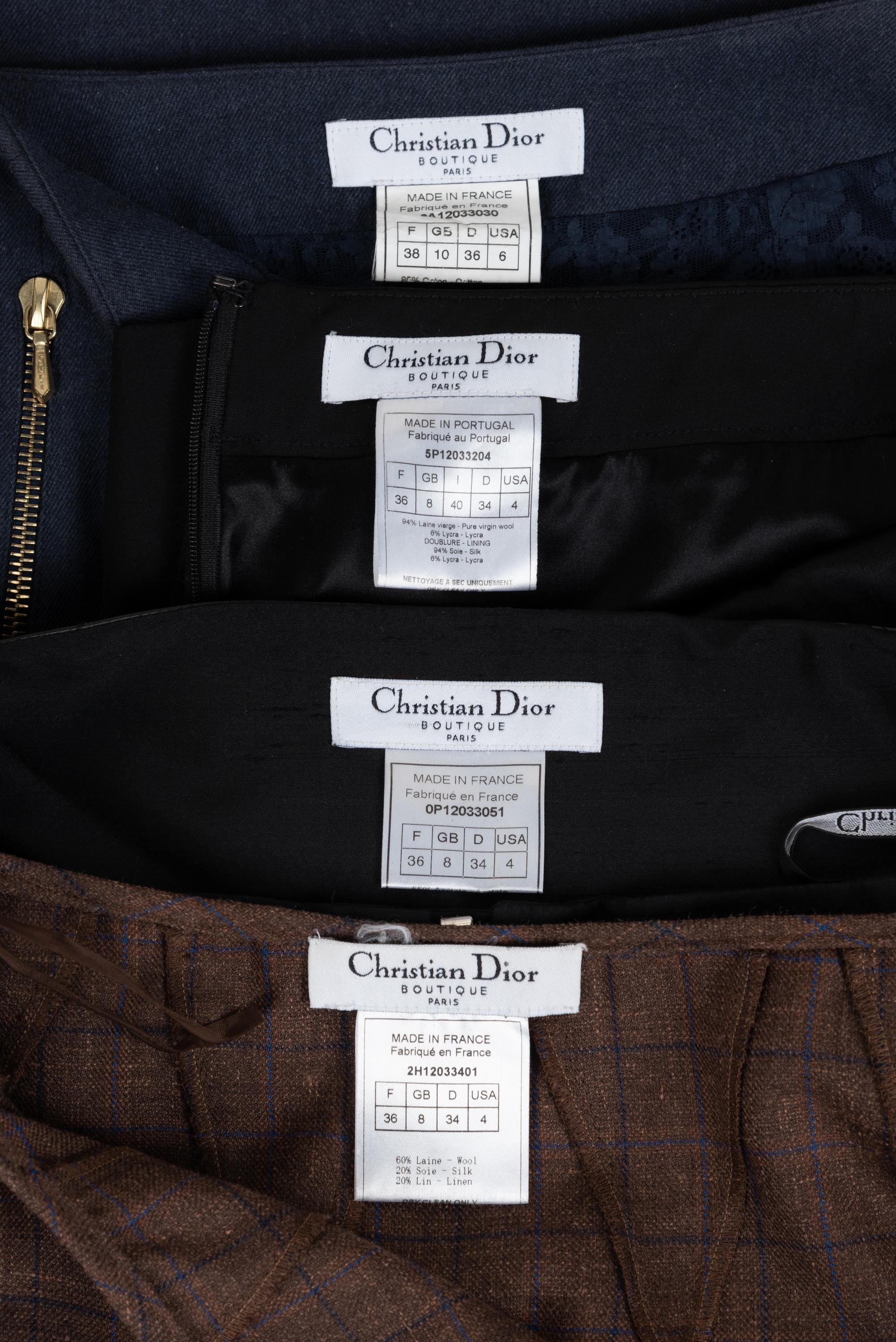 Four Christian Dior Skirts, 1990-2000s