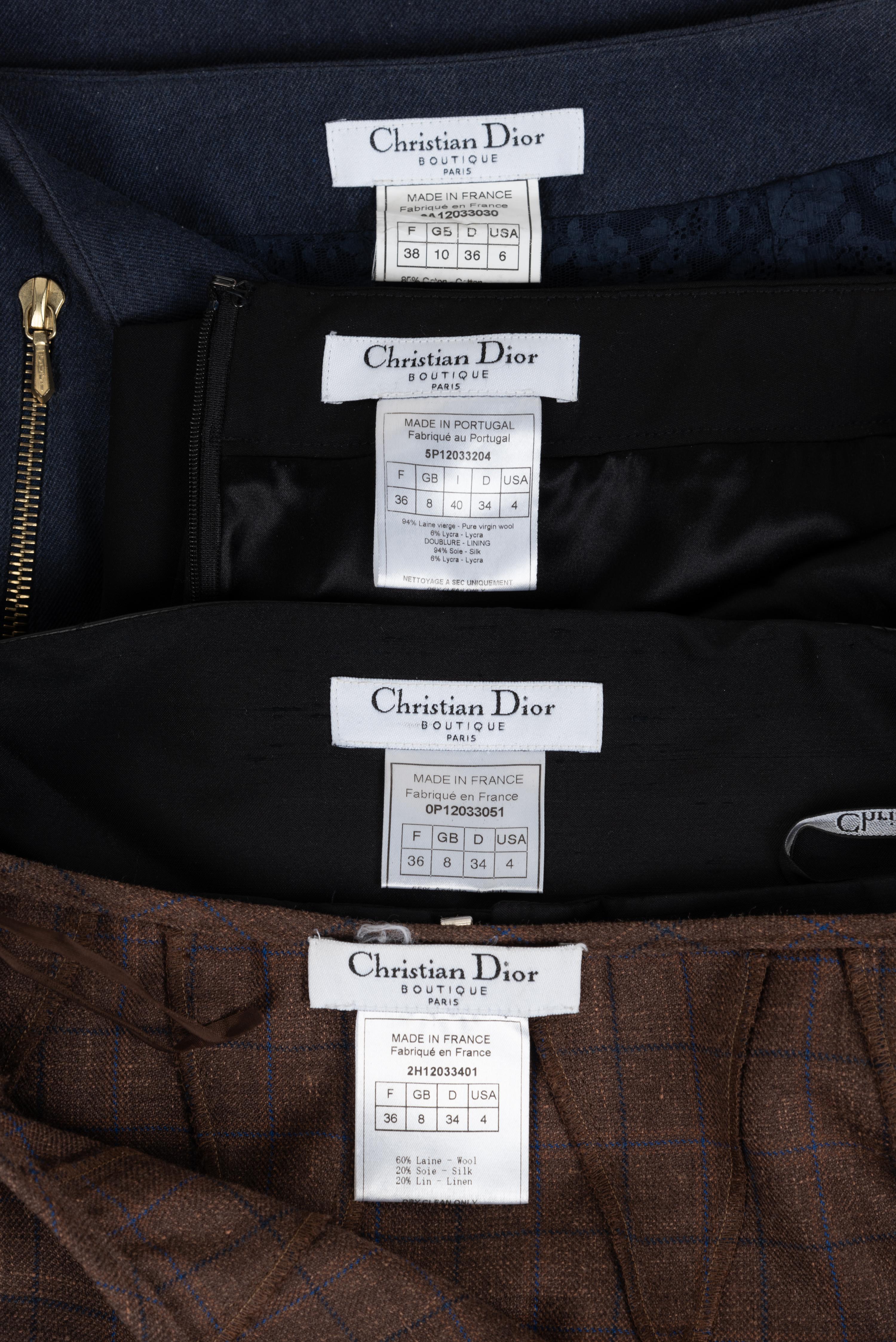 Four Christian Dior Skirts, 1990-2000s