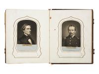 [CIVIL WAR]. Album containing 40+ CDV engravings of Union and Confederate leaders. New York: Elias Dexter, ca 1860s.